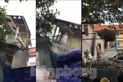 Kinh hoàng khoảnh khắc ngôi nhà 3 tầng ở TP Lào Cai sập đổ