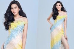 Đỗ Thị Hà diện váy loang màu, khoe chân dài 1m11, 'đọ sắc' bên dàn thí sinh Miss World 2021