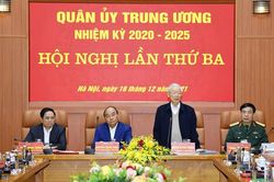 Tổng Bí thư Nguyễn Phú Trọng dự Hội nghị lần thứ ba Quân ủy Trung ương nhiệm kỳ 2020-2025