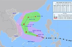 Bão giật cấp 17 cách đảo Song Tử Tây khoảng 200 km