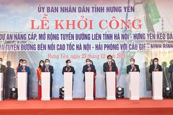 Thủ tướng dự lễ khởi công một số dự án hạ tầng chiến lược để Hưng Yên 'tự lực phát triển'