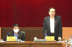 Phó Chủ tịch Thường trực Quốc hội Trần Thanh Mẫn làm việc với Thường trực Hội đồng Dân tộc