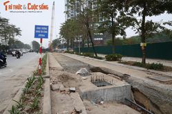 Đại lộ nghìn tỷ giữa lòng Hà Nội chưa hoàn thiện đã... đào xới