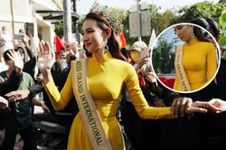 'Xõa' đủ món ngon khi về Việt Nam, Thùy Tiên bất ngờ bị lộ dáng kém nuột khi mặc áo dài