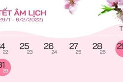 Lịch nghỉ Tết Nguyên đán Nhâm Dần 2022 và Quốc khánh 2/9