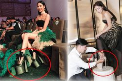Đi giày cao gót 20cm lênh khênh như cà kheo nhiều sao Việt khiến fan 'thót tim'
