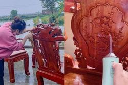 Dân mạng hào hứng cùng nhau chia sẻ kinh nghiệm lau dọn bàn ghế rồng phượng ngày Tết