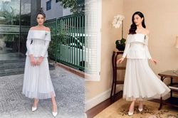 Lên đồ giống hệt nhau nhưng Lương Thùy Linh lại thua Đỗ Thị Hà ở một chi tiết