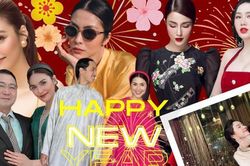 Hội dâu nhà hào môn đón Tết: Hà Tăng nắm tay ông xã, Diệp Lâm Anh chụp ảnh với mẹ chồng cũ