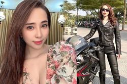 Quỳnh Nga diện đồ da kín đáo vẫn gợi cảm