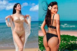 Diệp Lâm Anh, Quỳnh Thư mặc bikini, ai gợi cảm hơn?