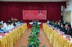 Đoàn đại biểu cấp cao tỉnh Quảng Trị thăm, chào xã giao lãnh đạo hai tỉnh Champasak, Sê Kông