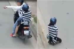 Clip: Cô gái quỳ gối xuống đường sau cái chỉ tay của bạn trai, cảnh tượng nhìn mà xót xa