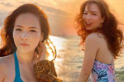 MC Đan Lê khoe ảnh rạng ngời trước biển do chồng chụp