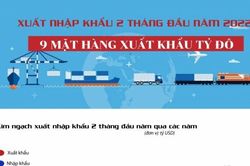 9 mặt hàng xuất khẩu tỷ đô 2 tháng đầu năm