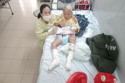 Em Lê Thị Hoàng An bị bỏng đã được xuất viện