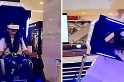 Chơi game thực tế ảo, cô gái bị quăng xuống đất vì máy hỏng mà vẫn tưởng đó là trong game