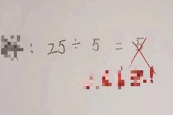 Bài Toán Tiểu học '25 : 5 = 5' bị giáo viên gạch sai, ngẫm kỹ đề bài mới thấy logic