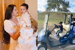 Cuộc sống sang chảnh của quý tử nhà Phạm Hương: Được mẹ dạy đánh golf, ra dáng 'soái ca' tương lai