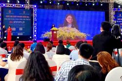 Học sinh Trường THPT số 1 thành phố Lào Cai vinh dự phát biểu tại ngày hội khởi nghiệp quốc gia