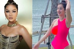 H'Hen Niê mặc áo corset cúp ngực nóng bỏng, Cẩm Đan diện áo tắm khoe eo 'con kiến' sexy