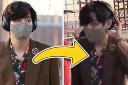 V (BTS) gây nhiều chú ý với thái độ dành cho truyền thông khi xuất hiện tại sân bay sang Mỹ