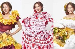 Ngắm Hoa hậu Thùy Tiên đẹp rực rỡ và khác lạ với 3 bộ trang phục truyền thống của Colombia