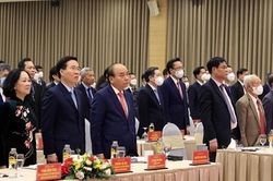 Chùm ảnh: Chủ tịch nước dự kỷ niệm 15 năm ngày lập Đảng bộ khối các cơ quan Trung ương