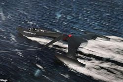 Siêu thuyền lướt 150km/h trên sóng chỉ nhờ sức gió