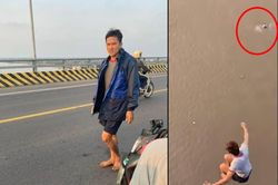 Nam thanh niên nhảy từ cầu cao 30m xuống sông: 'Chỉ nghĩ là cần cứu người'