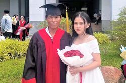 Xúc động khoảnh khắc nữ sinh mặc áo cử nhân cho bố trong lễ tốt nghiệp Đại học