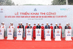 Triển khai thi công xây dựng công trình Trạm biến áp 500kV Lào Cai và các đường dây 220kV đấu nối