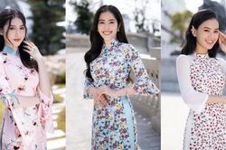 Nam Em và dàn thí sinh Miss World Vietnam 2022 khoe sắc với áo dài