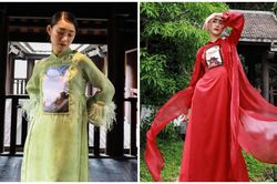 NTK Cao Minh Tiến: BST áo dài lấy cảm hứng từ non thiêng Yên Tử - Quảng NinhLấy cảm hứng từ vẻ đẹp huyền ảo và linh thiêng của non thiêng Yên Tử (Quảng Ninh), đặc biệt là hình ảnh chùa Đồng uy nghi, NTK Cao Minh Tiến đã sáng tạo bộ sưu tập áo dài mới rất 