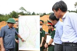 Phó Chủ tịch Quốc hội, Thượng tướng Trần Quang Phương khảo sát tuyến đường Trường Sơn Đông trên địa bàn huyện Lạc Dương, Lâm Đồng