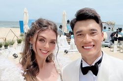 Vẻ hút hồn của mẫu Tây sinh năm 2000 vừa cưới thủ môn Bùi Tiến Dũng