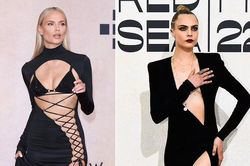 Dàn người mẫu diện đồ đen hở bạo ở Cannes ngày 10