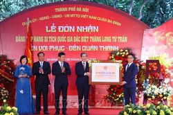 Lễ đón nhận Bằng xếp hạng Di tích quốc gia đặc biệt Thăng Long tứ trấn - đền Voi Phục, đền Quán Thánh