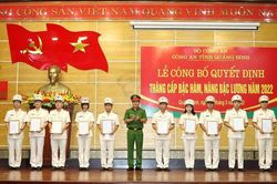 Công an Quảng Bình công bố Quyết định thăng cấp bậc hàm, nâng bậc lương năm 2022