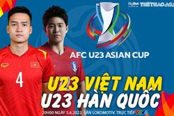 VIDEO VTV6 trực tiếp bóng đá U23 Việt Nam vs U23 Hàn Quốc, U23 châu Á 2022