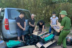 Giữa mùa hè, 2 thanh niên vẫn rủ nhau đi buôn... pháo