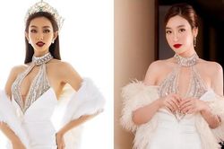 'Đụng váy' lông vũ khoét vòng 1 nóng bỏng, Thùy Tiên - Đỗ Mỹ Linh khoe nhan sắc quyến rũ