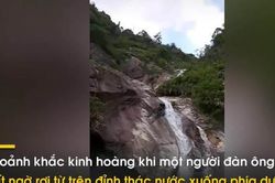 Người đàn ông cố chạy băng qua thác nước và cái kết khiến ai nấy 'thót tim'