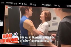 Huyền Lizzie và Đình Tú diễn cảnh tình tứ hậu trường 'Thương ngày nắng về'