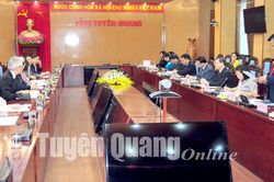 Chủ tịch UBND tỉnh Nguyễn Văn Sơn làm việc với Đoàn công tác Văn phòng Cơ quan hợp tác quốc tế (JICA) Việt Nam