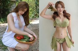 Ngượng chín mặt hot girl cố tình 'thả rông' đi thu hoạch nông sản