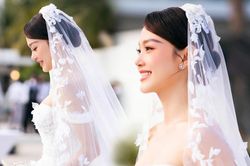 Váy cưới của 'Bé Heo' Minh Hằng: Xẻ sâu quyến rũ, đi ngược với số đông