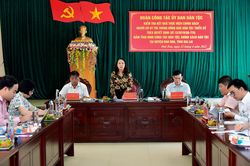 Thứ trưởng, Phó Chủ nhiệm Ủy ban Dân tộc Hoàng Thị Hạnh làm việc tại Đak Đoa