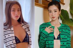Cùng diện mẫu nội y họa tiết ngôi sao, Đỗ Mỹ Linh - Lương Thùy Linh hút hồn fan với sắc vóc cực sexy