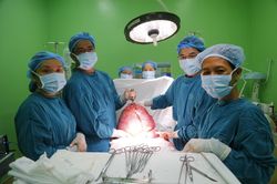 Người phụ nữ mù mang khối u như bụng bầu 9 tháng